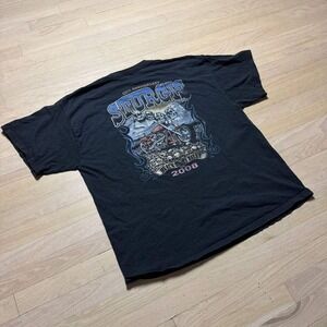 Sturgis 2008 Black Hills Rally 68th Anniversary Skulls Biker T-Shirt Black XL